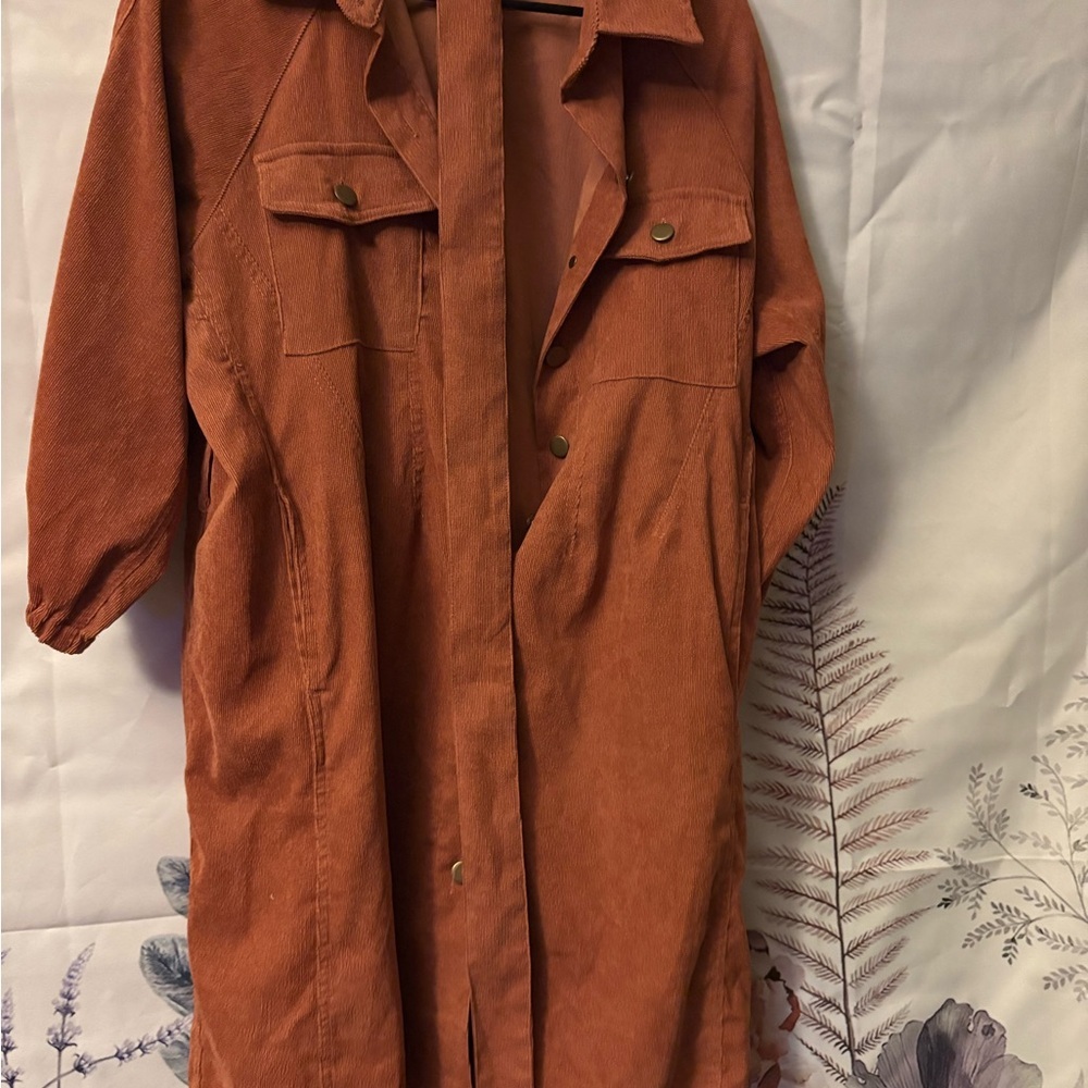 Kori Rust Orange Button-Up Dress